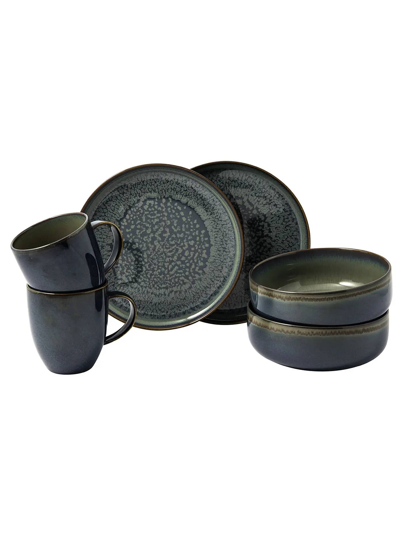 LIKE BY VILLEROY & BOCH | Frühstücks-Set Crafted Denim 6-teilig Graublau | grau